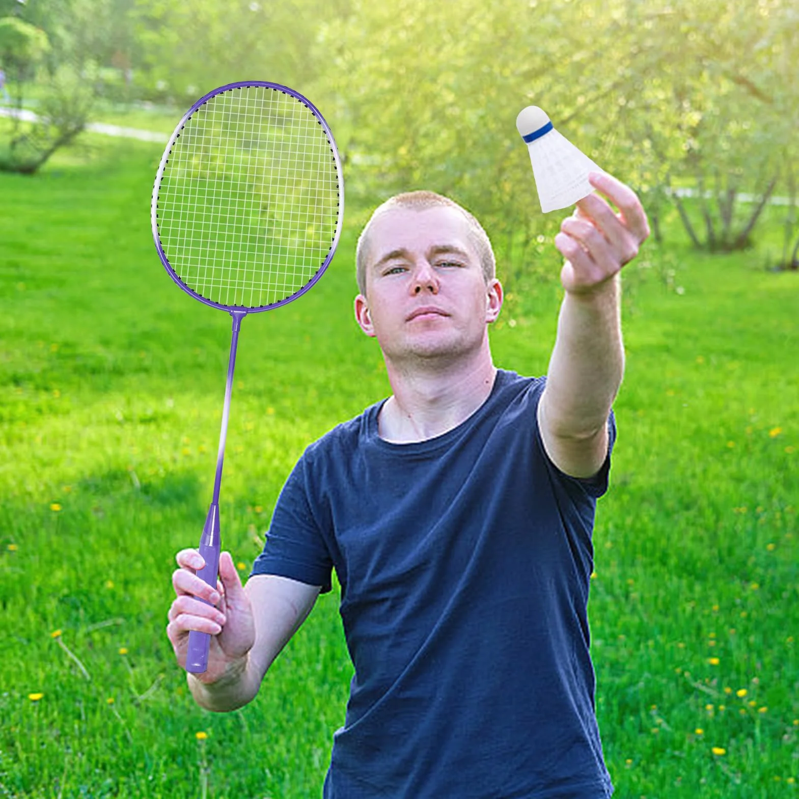 Juego de Raquetas de Bádminton Portátiles para Adultos para Interiores