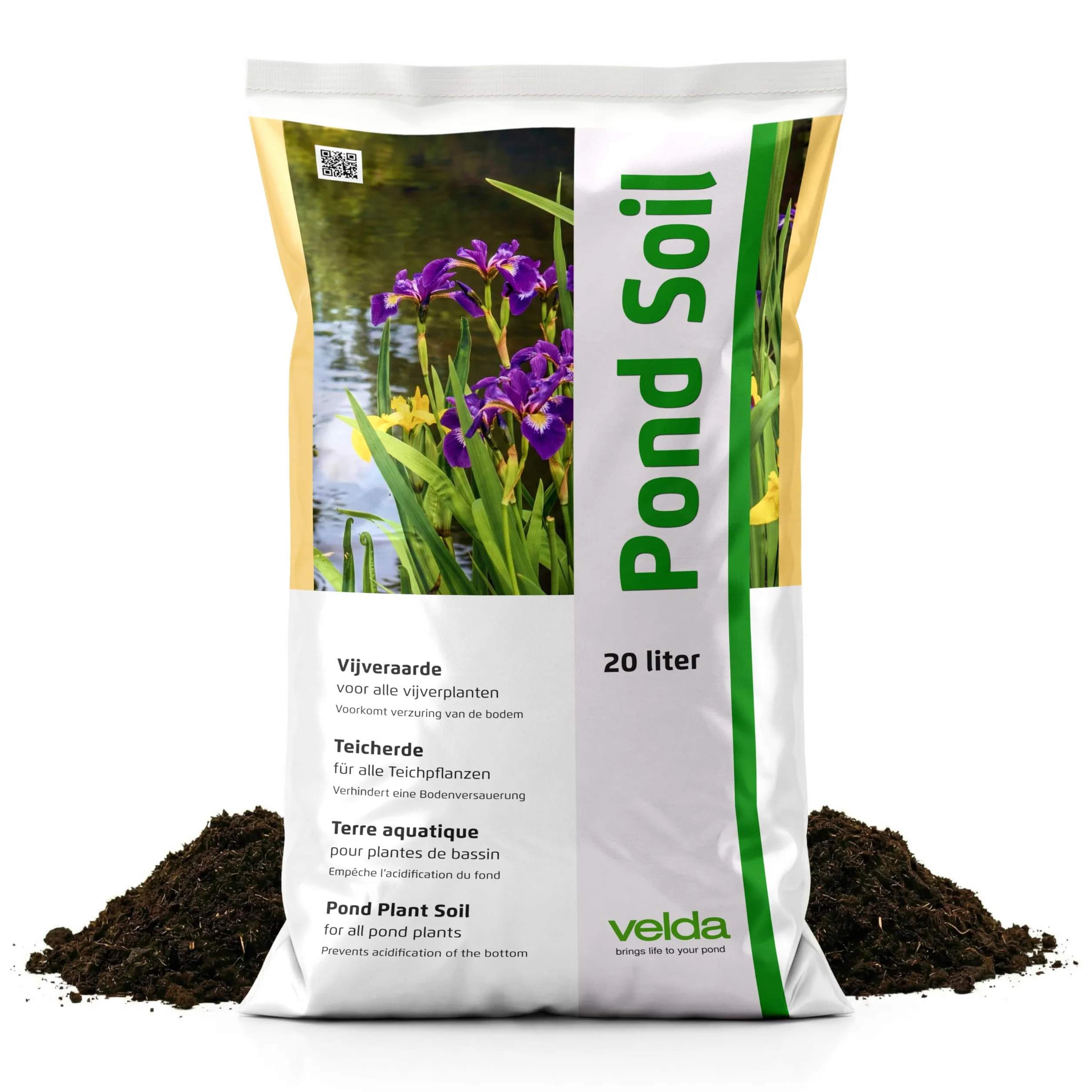 Velda Suelo de estanque de 20 litros, compost acuático para plantas de estanque al aire libre, suelo acuático con nutrientes para plantas sumergidas, marginales y flotantes, para todos los estanques