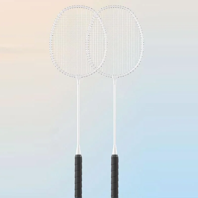 Juego de 2 raquetas de bádminton ultraligeras de aleación ferro para adultos con bolsa