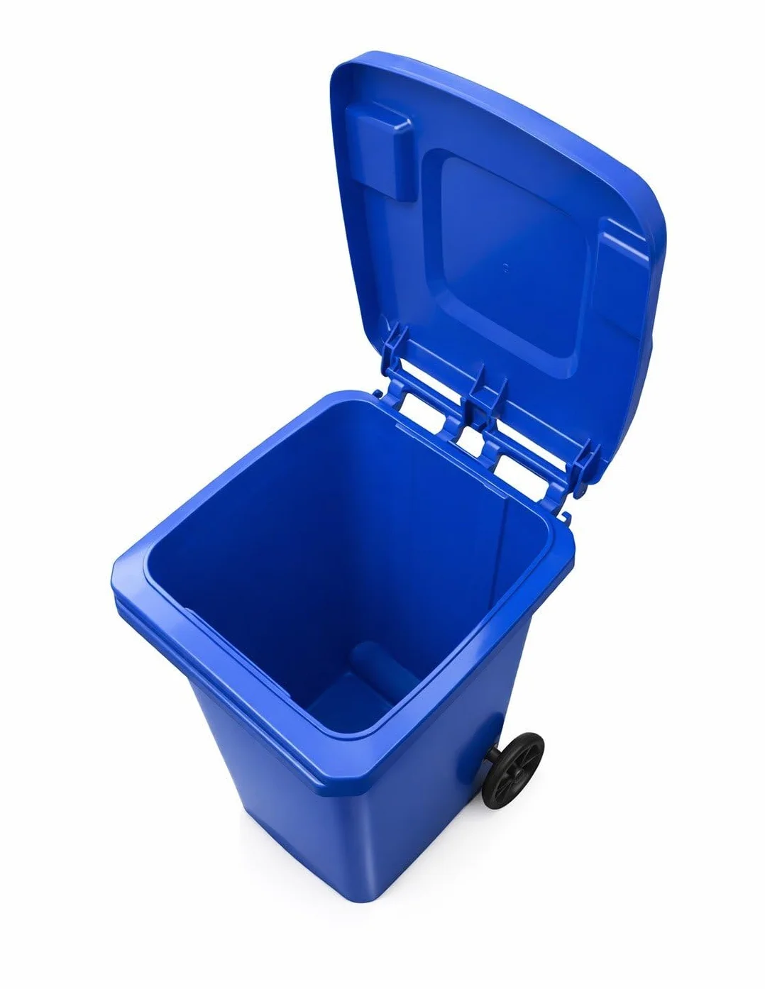 JARDIN202 - Contenedor de Basura Reciclables de Colores con Ruedas y Mango Antideslizantes | 120L, 240L, 360L, 800L y 1100L | 120 L (Azul)