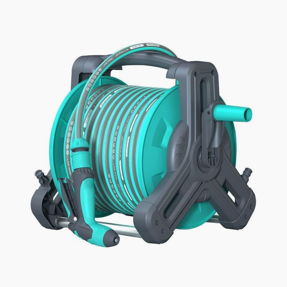 Carro portamanguera, Carro portamanguera para riego doméstico, Carrete portamanguera de jardín, Soporte portamanguera de Pared, Azul, Juego de 5m-60m (Size : New Set of 5 Metre Tubes)