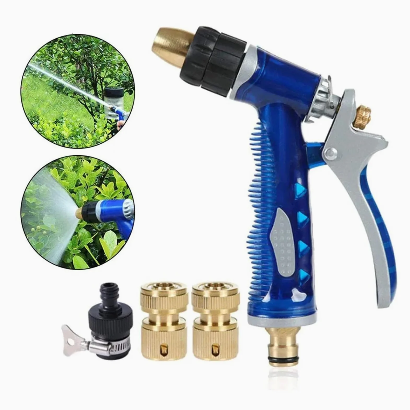 Boquilla De Pistola Riego Alta Presión For Jardín, Ajustable, Agua, Manguera Césped, Pulverizador Multifunción, Herramienta Limpieza FáCil De Usar(White*10)