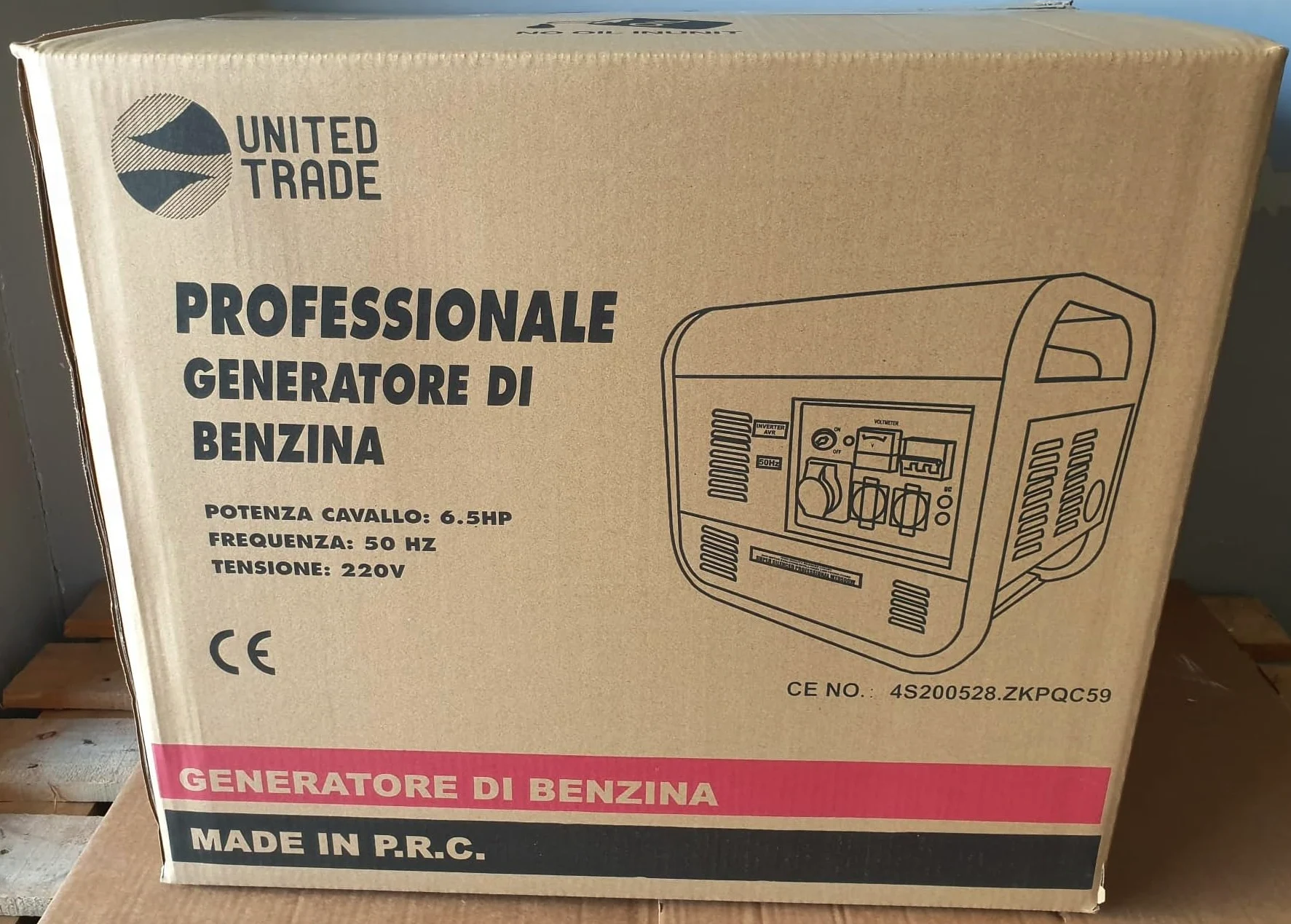 UNITED TRADE Generador de explosión/Grupo electrógeno/generador de corriente HP 6.5 arranque eléctrico con llave y mando a distancia con ruedas - TRIFASE