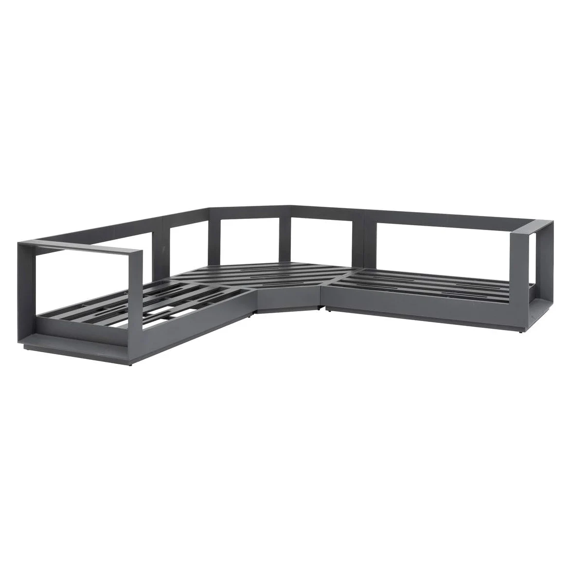 Hespéride - Conjunto de Muebles de jardín esquinero Allure Grafito 5 plazas de Aluminio y poliéster