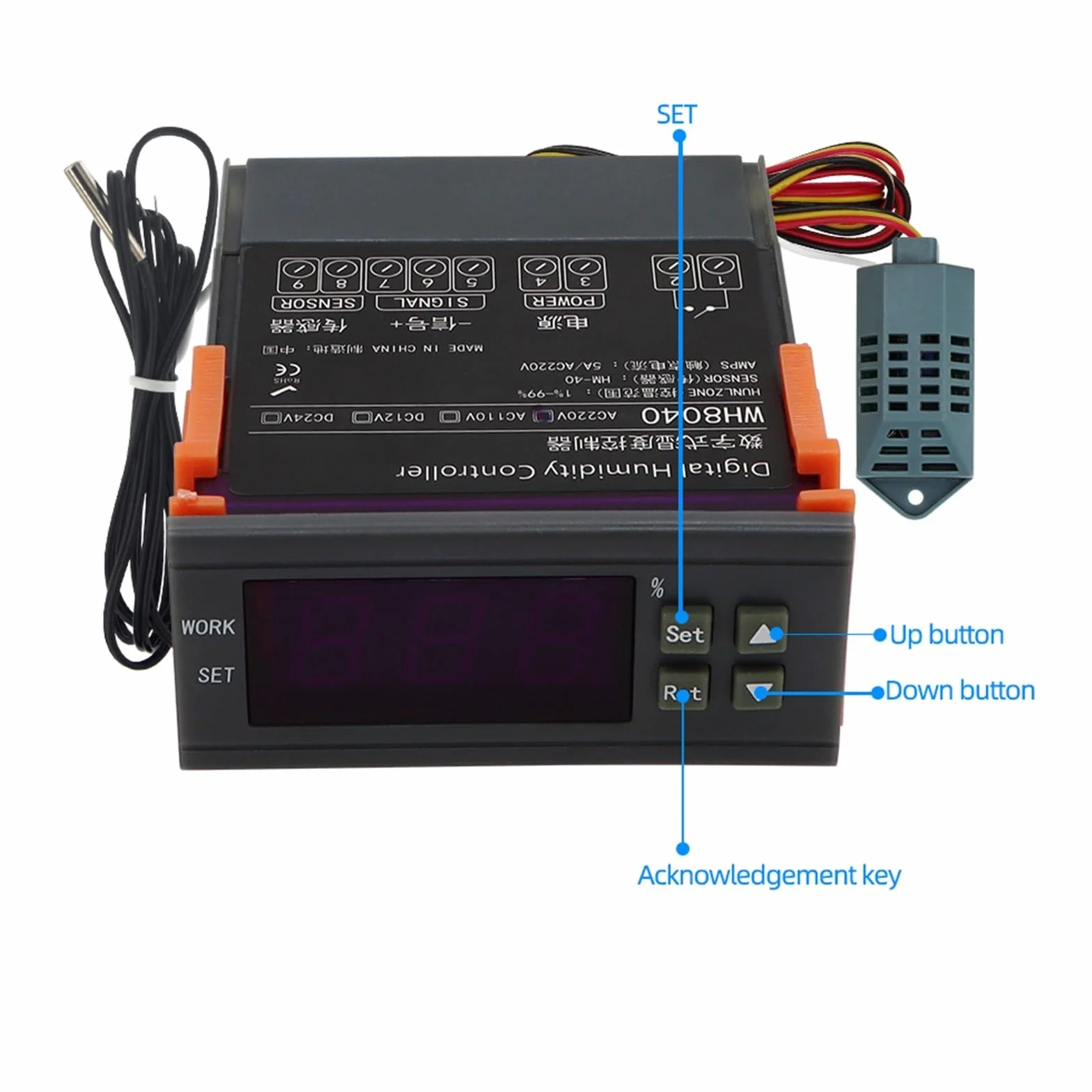STC-1000 STC-3028 STC-3008 higrómetro Digital Controlador de Humedad termómetro Sensor Calentador refrigerador 24V/220V(STC-3008 AC110V-220V)