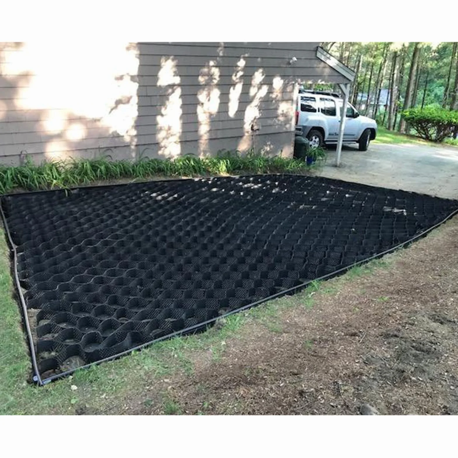Geocelda Estabilizador para Grava Piedra Calzada/Estacionamiento/Jardín Cuadrícula Geográfica Rejilla de Tierra, Rejilla de Estabilización de Grava de Servicio Pesado, Geomalla Plegable Flexible, 2 Pu