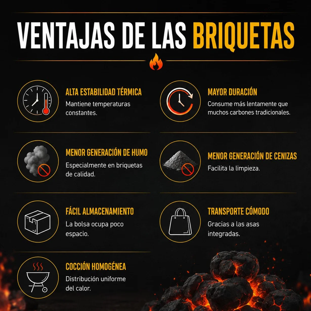 CABLEPELADO Briquetas de Carbón para Barbacoas 3kg, Encendido Rápido, Sin Aditivos, Compatibles con Todo Tipo de Parrillas, 3 Kg | Grill Briketts (2x3 kg)