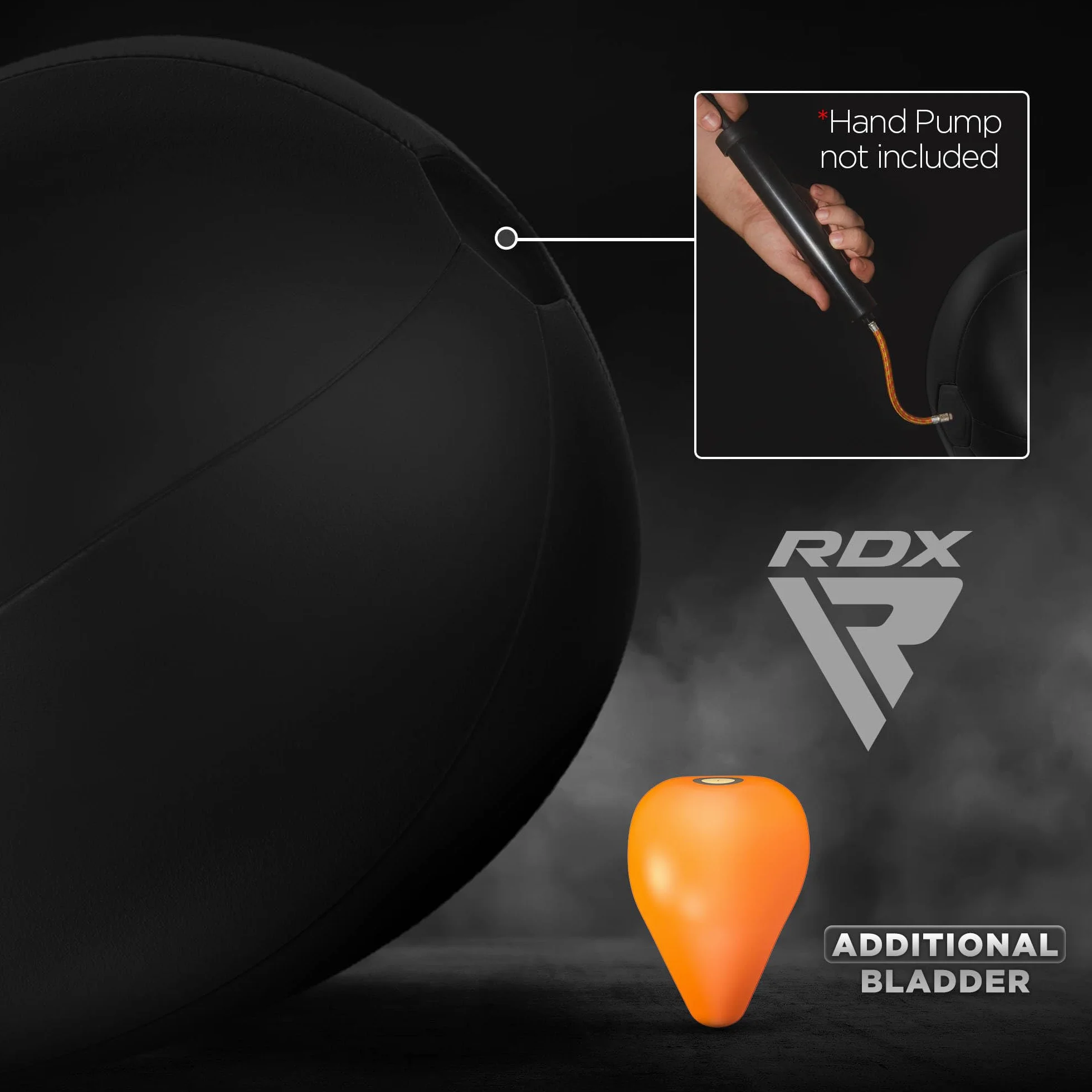 RDX Pera de Boxeo Cuero, Punching Velocidad Bola con Eslabón Giratorio, Speed Bag para Kick Boxing Gimnasio