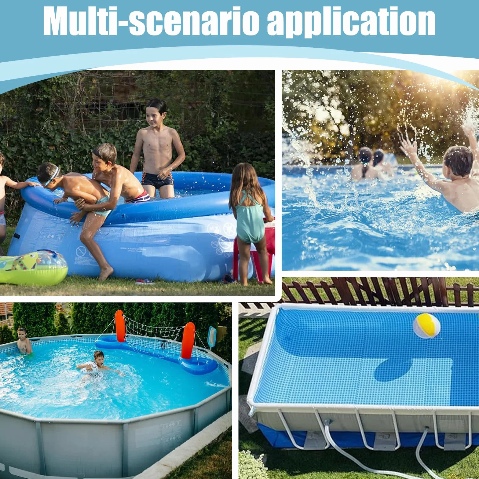 Cojín de Piscina de Invierno, 1.1x1.1m, Resistente al Invierno, con Cuerdas de 15 m, cojín de Aire para Lona de Invierno, Cubierta de Piscina, Duradera, Fuerte, Resistente al frío, para