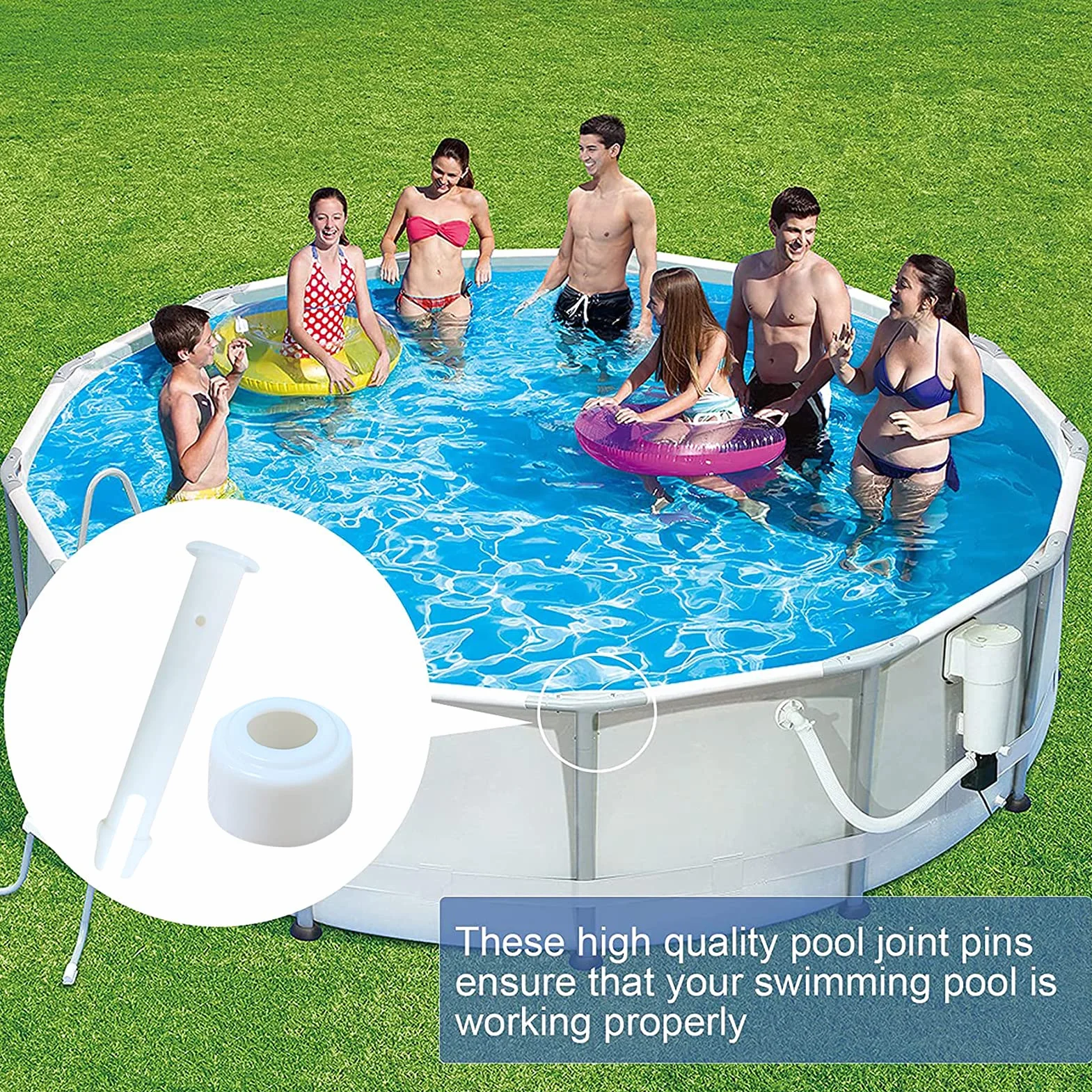 12pcs Pasador de Pasador de Repuesto para Piscina,Piezas de Repuesto para Marco de Piscina,Intex Piezas,Repuesto de Piscina de Plastico,Piscinas Intex Redondas,Repuesto para Piscina (24pcs)