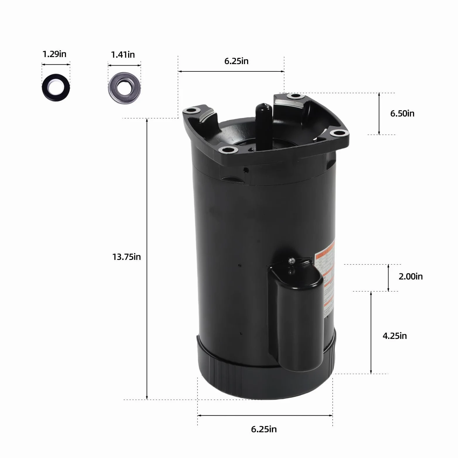 Fafeicy B2840 Motor de Bomba de Piscina de una Sola Velocidad, 2.5 Caballos de Fuerza 3450rpm 11.5A Pida Cuadrada para MAX-e-Glas Dyna-Glas con Protección de Sobrecarga Térmica