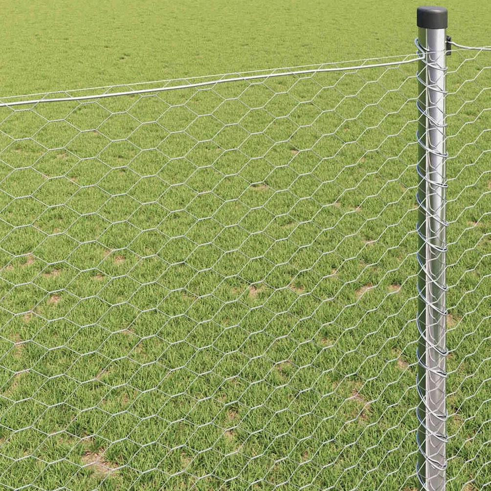 Cerca Hexagonal Plateado 0,5 x 100 m Acero galvanizado para gallineros y huertos,Protege Animales pequeños,Uso Exterior Seguro y versátil Tamaño de Malla 13 mm