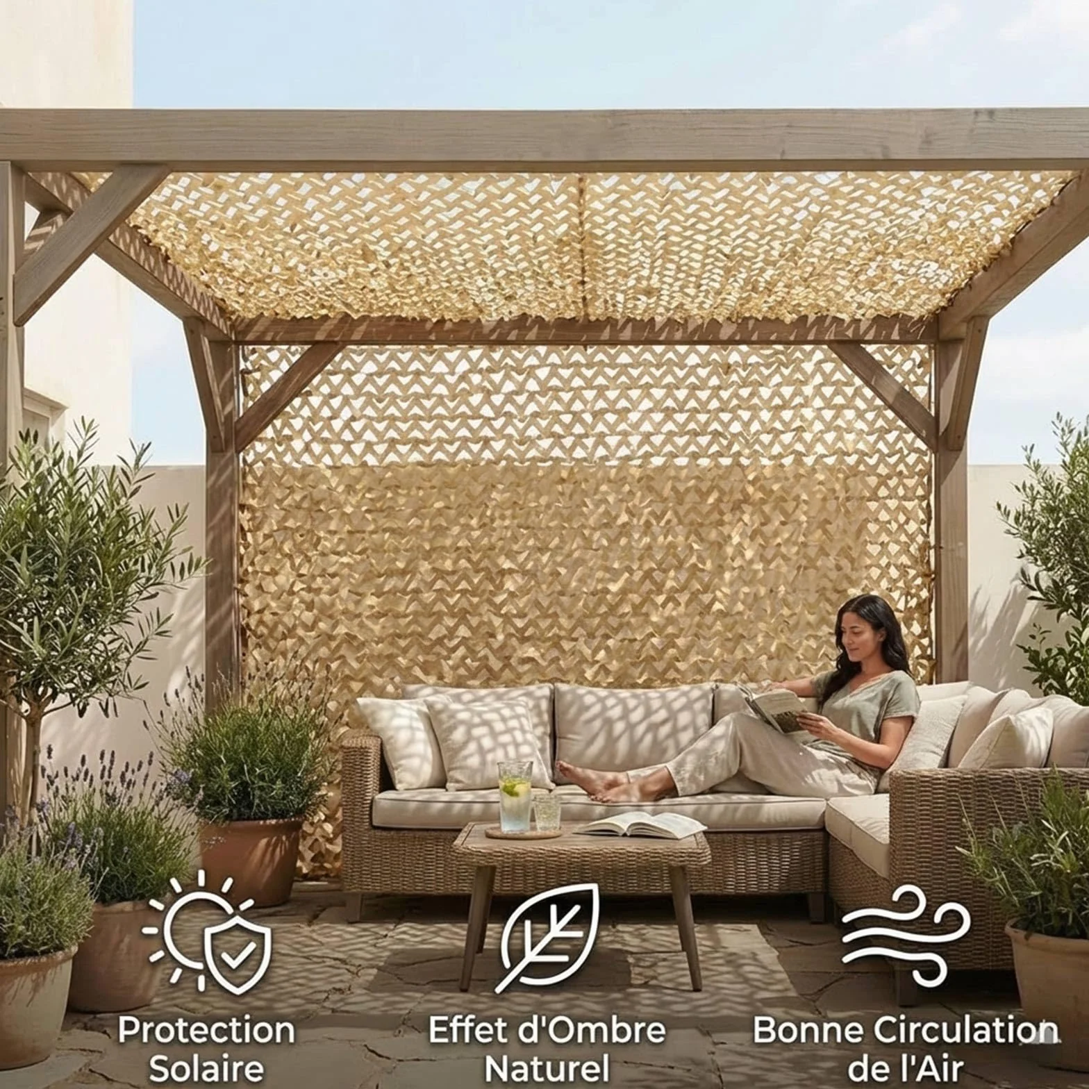 Red de Camuflaje Militar Reforzada Anti-UV Protección Solar Vela de Sombreado Terraza Pergola Jardín Caza Airsoft