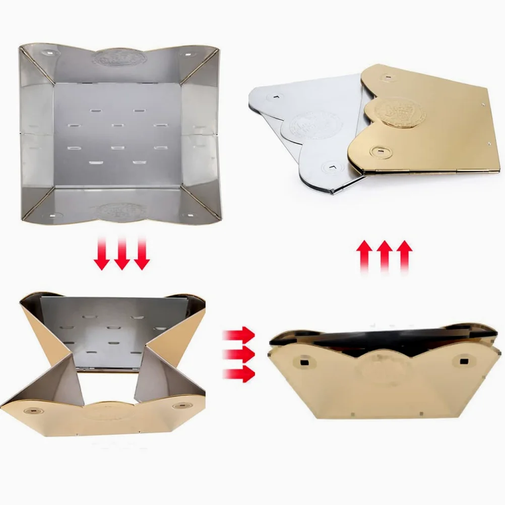 Incinerador de metal para reciclaje de jardín, incinerador plegable, portátil, de acero inoxidable, barril, quemar, hojas, papel, madera, basura, horno para patio, jardín (plateado)