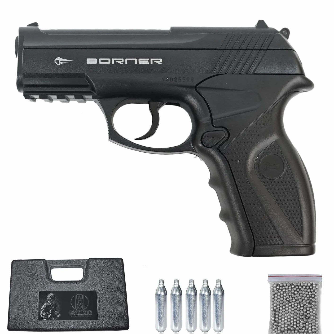 Borner C11 Pistola de Balines CO2 Calibre 4,5mm 3 Julios