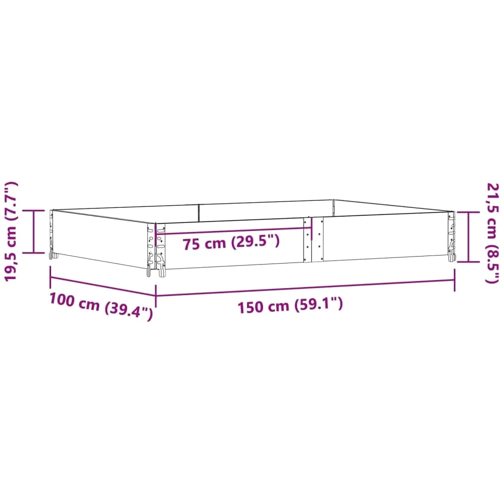 Macetero negro de madera maciza de pino 150 x 100 cm, plegable y apilable, resistente a la intemperie, para balcón, terraza, jardín, ideal para verduras, hierbas y flores