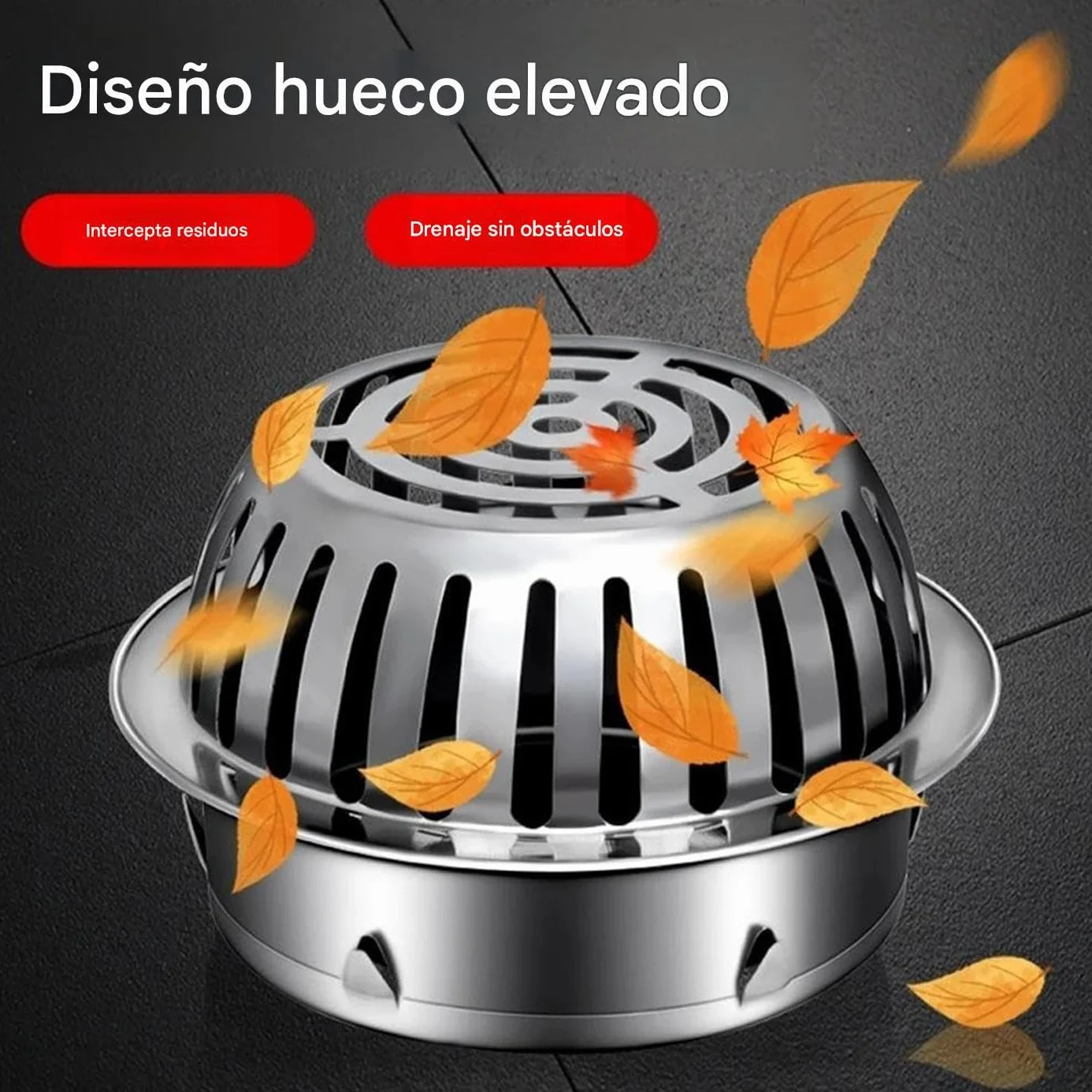 Cubierta De Drenaje para Exteriores - Rejilla para Sumideros Y Desagües De Suelo,Rejilla Cúpula Antiatascos Acero Inoxidable para Baño Jardín Sótano