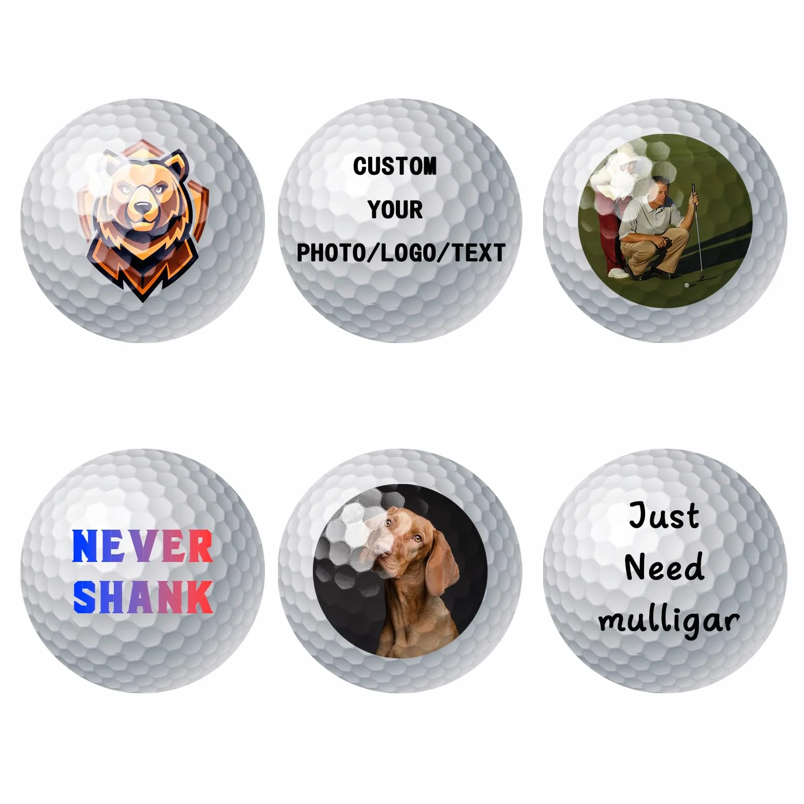 Bolas De Golf Personalizadas con Nombre Logotipo Imagen Texto Regalo para Golfistas