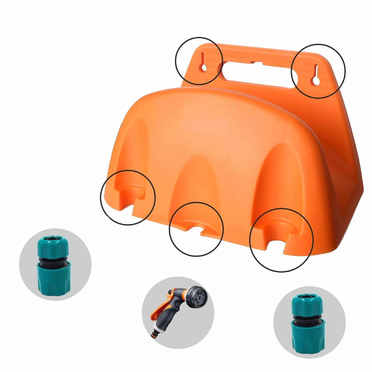 Soporte para Manguera - Soporte para Manguera montado en la Pared, Soporte para Manguera Resistente | Colgador de Manguera Multifuncional, Organizador de Manguera de jardín, Soporte para manguer