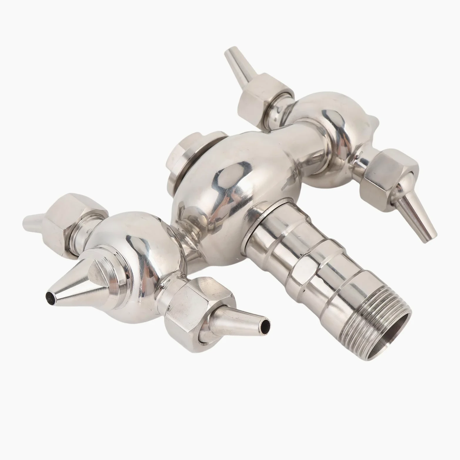 304 Bola de Pulverización de Limpieza de Acero Inoxidable de Acero Inoxidable 360 °, Lavadora de Tornillo de Rosca Masculina DN25, 2-16 Rpm, Retivado de Retroceso, sin ángulo