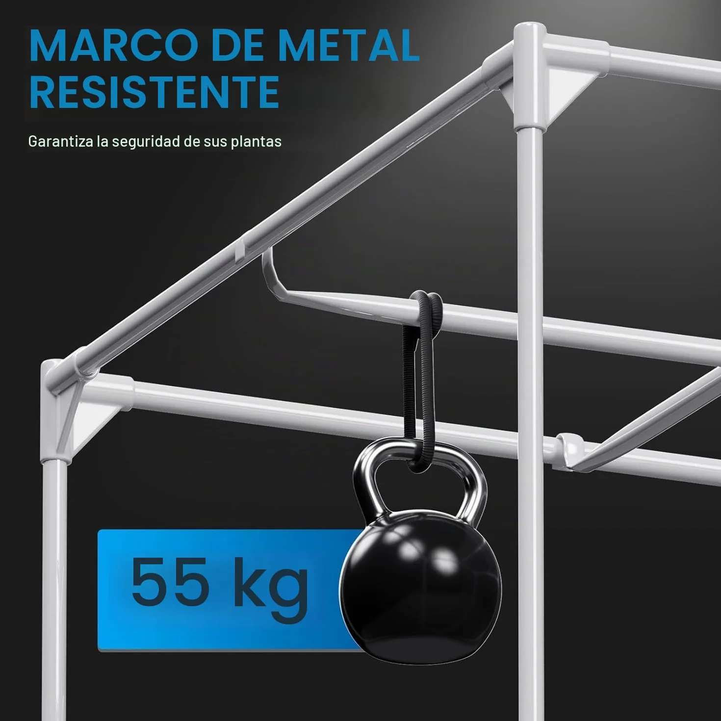 Pequeña tienda de cultivo 45 x 45 x 75 cm para sistema de cultivo hidropónico. Caja de cultivo 600D con mylar altamente reflectante. Un invernadero interior como caja de cultivo para el cultivo de
