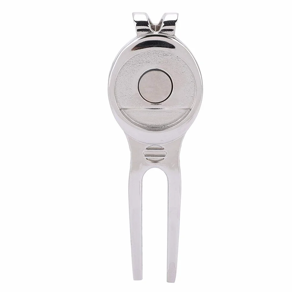 Vbest Life Herramienta Divot de Golf de aleación de Zinc con Marcador de Pelota magnético Accesorio de Golf D102 Silver