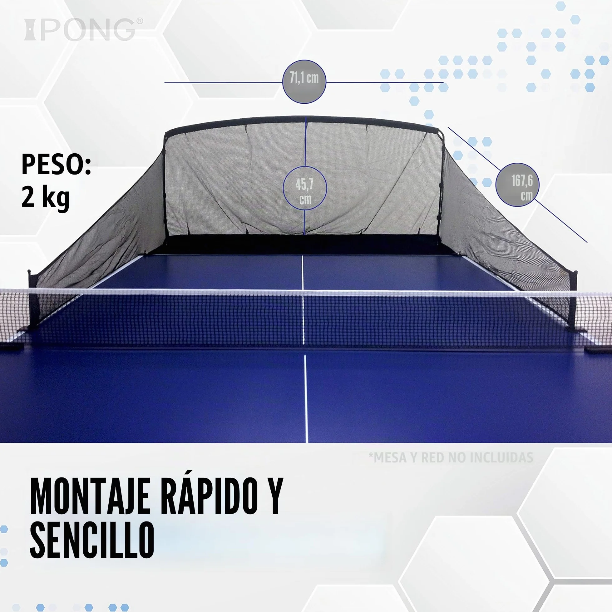 Red de Fibra de Carbono para Atrapar Pelotas de Tenis de Mesa iPong