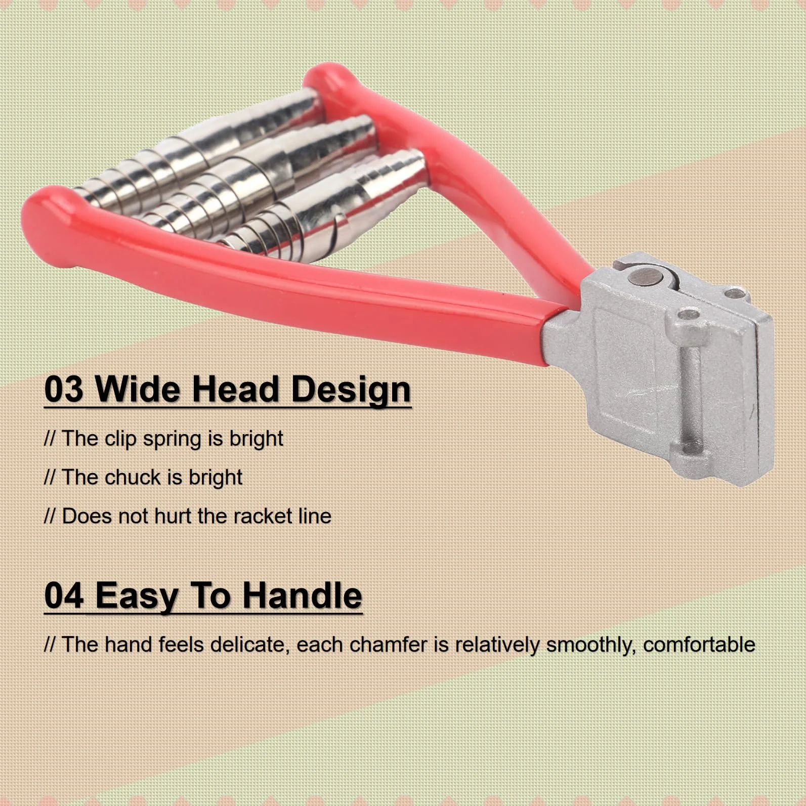 Pinza para Cuerda de 3 Resortes Máquina para Encordar Raquetas de Tenis