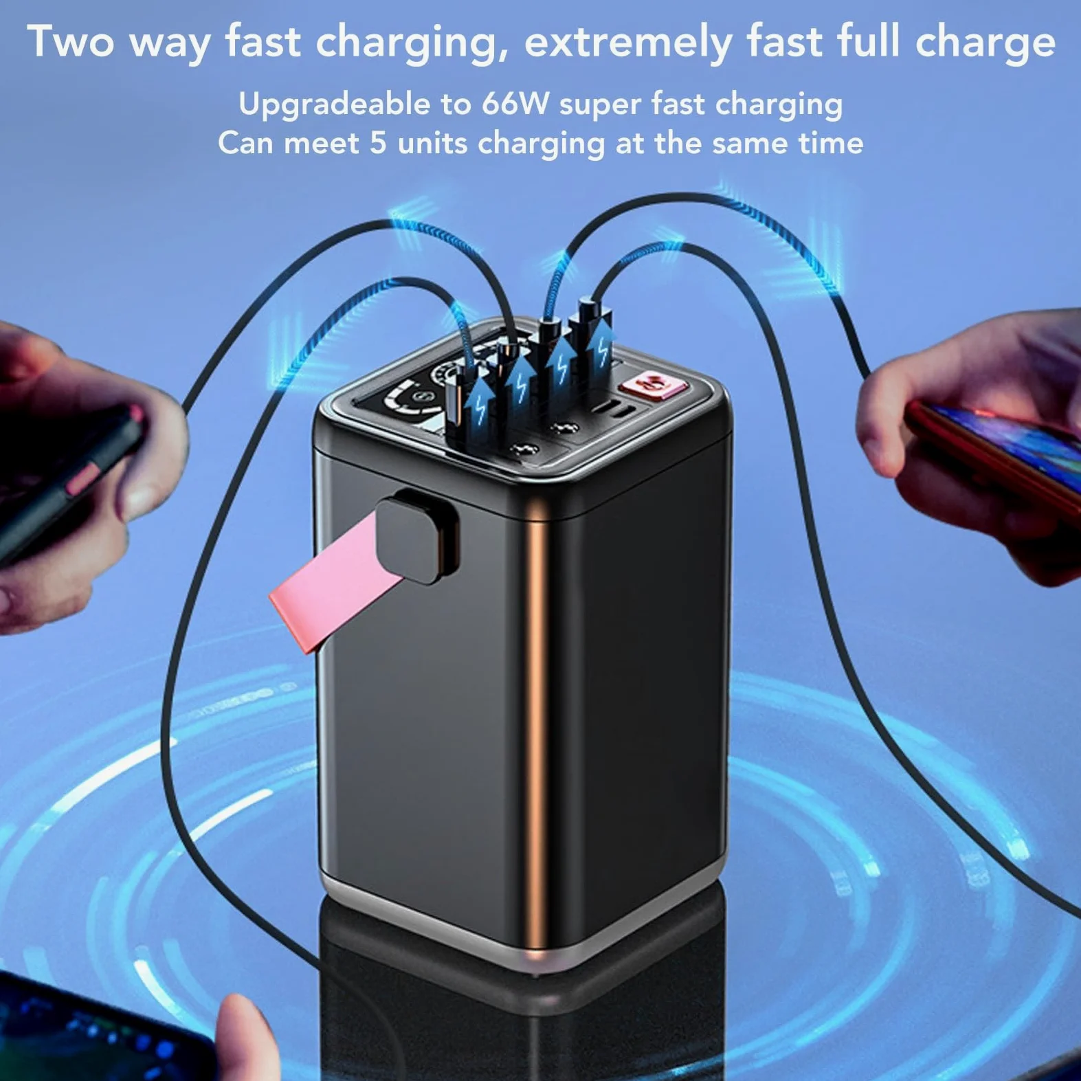 Central Eléctrica con Batería De Litio De 60000 MAh: Carga Rápida Bidireccional Portátil For Acampar Al Aire Libre Y Apagones De Emergencia(B)