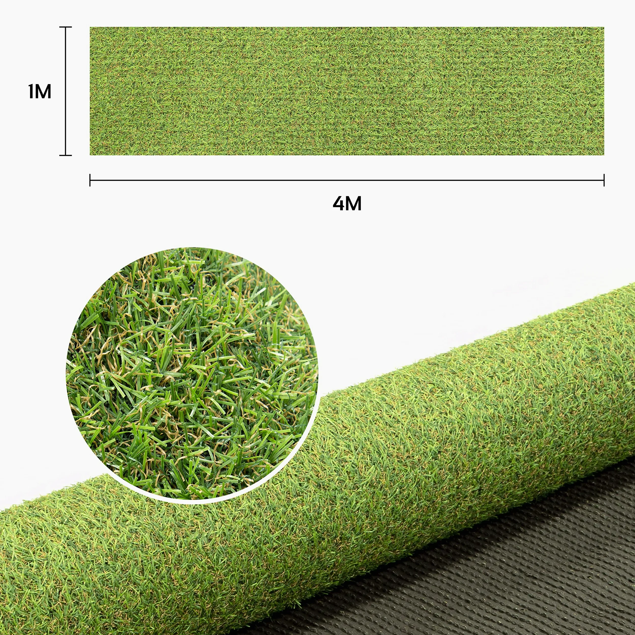 GardenKraft Moqueta Césped Sintético 4m x 1m Altura Pelo 15mm Multicolor