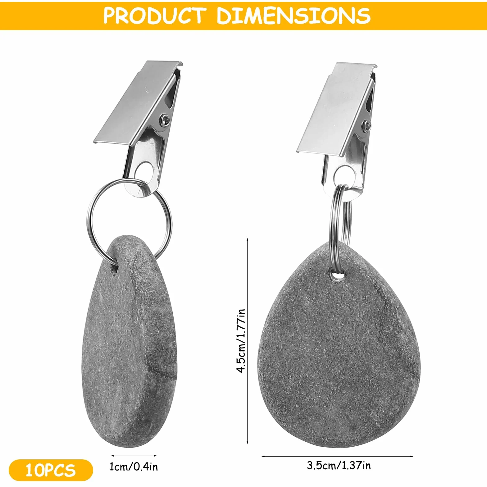10 Pcs Pesos para Manteles, Pesas para Manteles de Exterior, Contrapeso Pesas de Mármol para Mantel con Pinzas para Decoración de Bodas y Picnics al Aire Libre