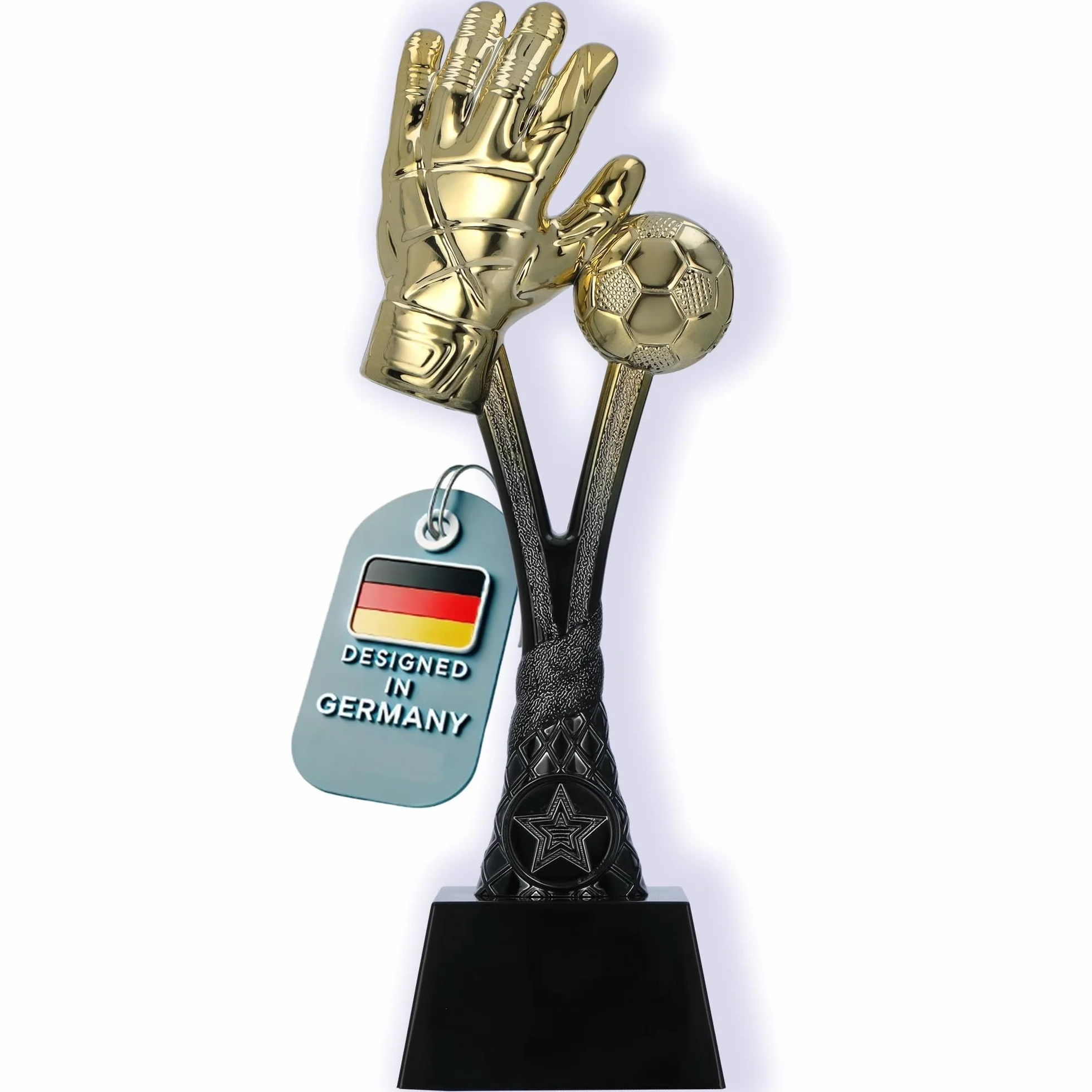Larius Copa de fútbol trofeo dorado 26 cm 320 g con/sin grabado
