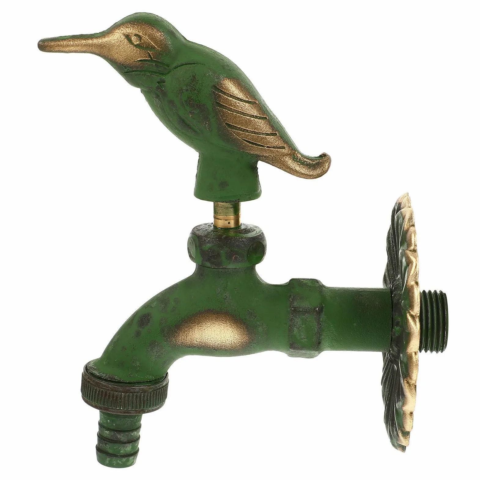 Grifo de Jardín de Cobre Diseño Antiguo y Forma de Animal para Montaje en Pared, Control Único y Estructura Estable, Adecuado para Fregona y Uso en Baño