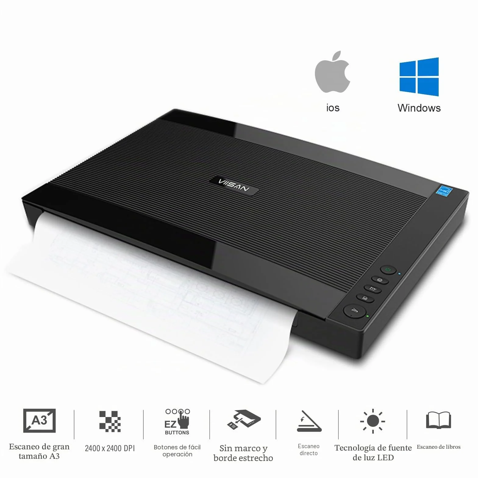 viisan VF 3240 Escáner Plano DIN A3 2400 X 2400 dpi
