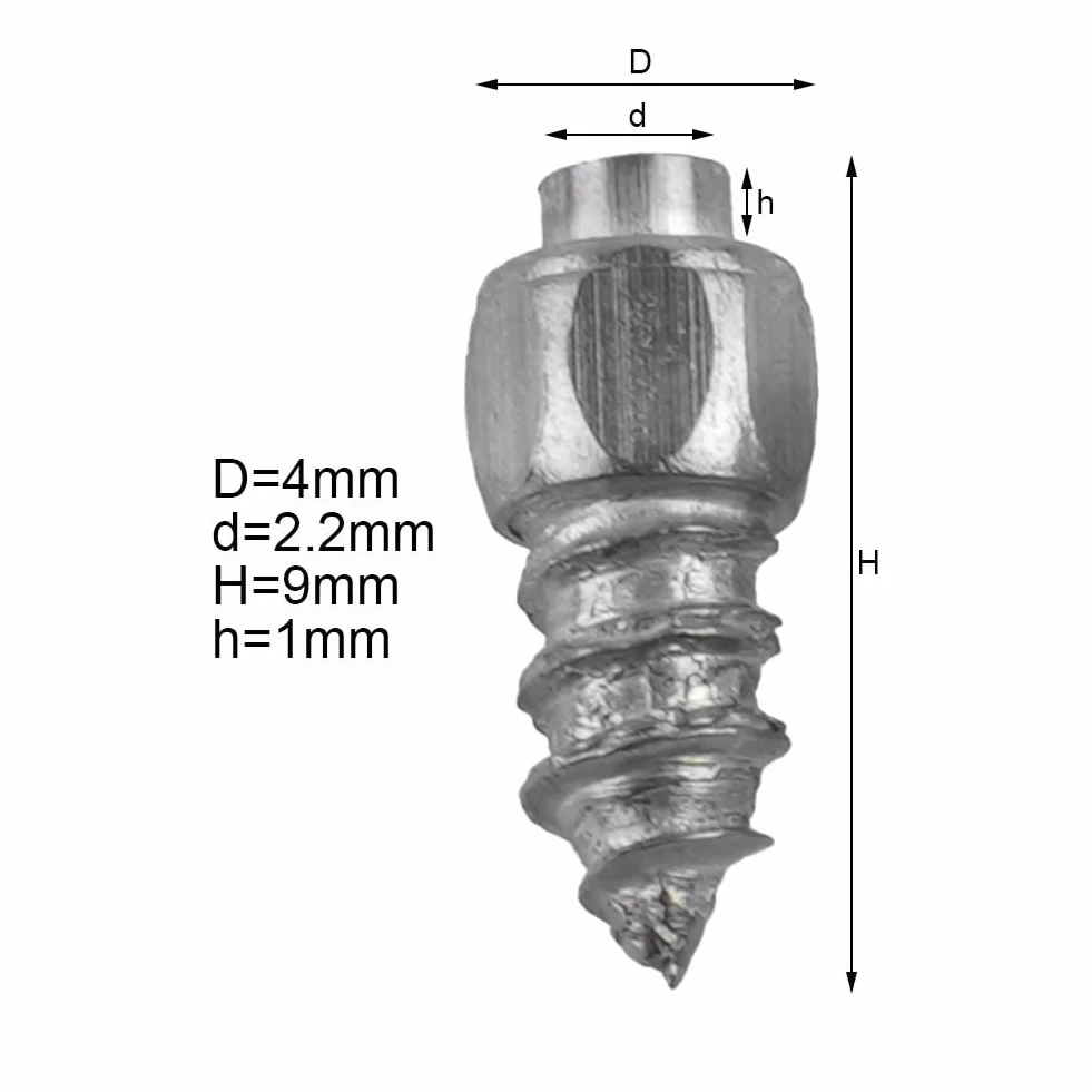 Besttoolifes Tornillos de rosca 9 mm, picos de hielo de acero para coches, camiones, cuatrimotos, tracción antideslizante invierno
