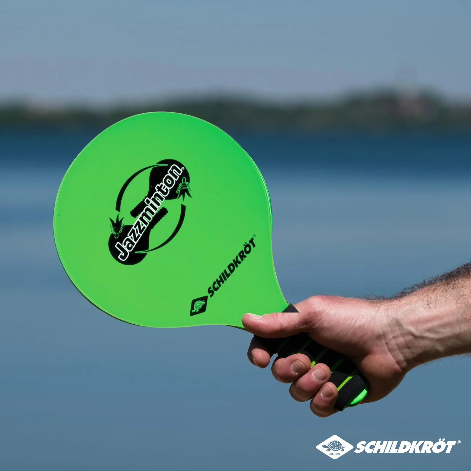 Schildkröt Jazzminton Set, 2 Raquetas, 3 Birdies, Pelota LED para Jugar de Noche, Juego de Raquetas de Playa