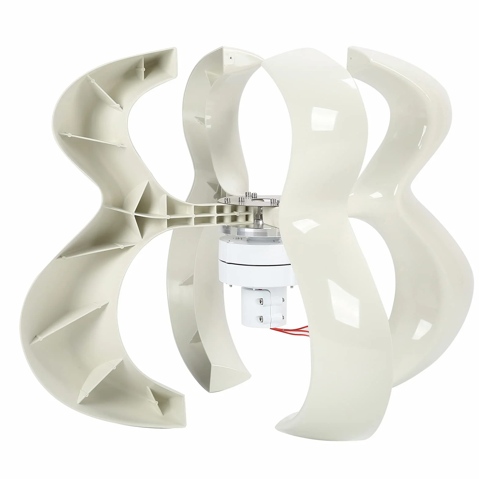 DT-HL Generador de Turbina Eólica con Forma de Calabaza Blanca de 600 W, 4 Palas, Generador de Energía Eólica de Alta Eficiencia para Uso Doméstico y Exterior (12V)