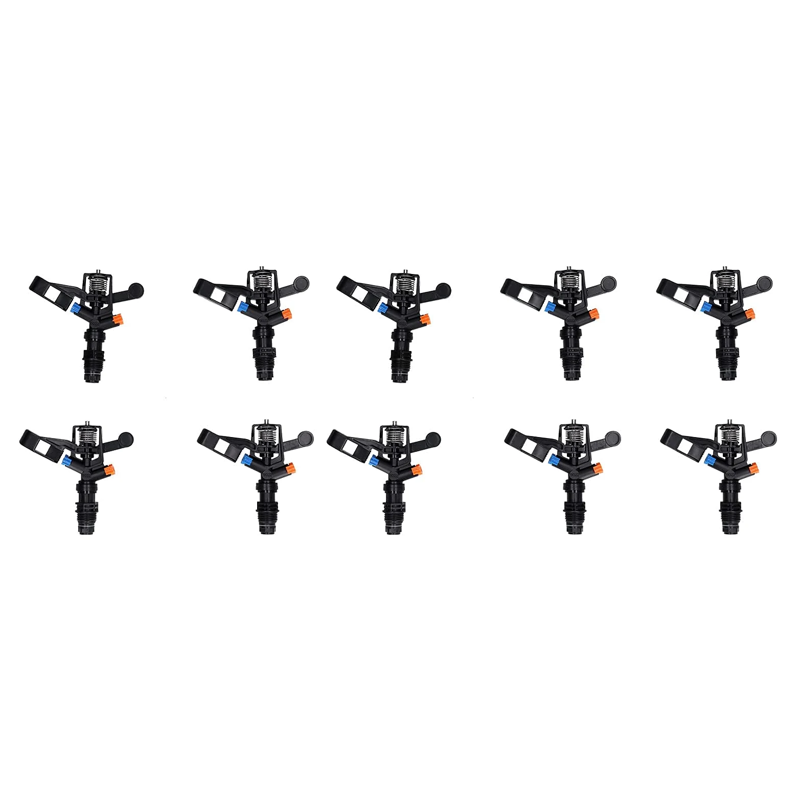 Aspersor de jardín, 10 aspersores de césped giratorios de 360 grados G1/2 con rosca macho, sistema de riego de patio para una gran cobertura de área