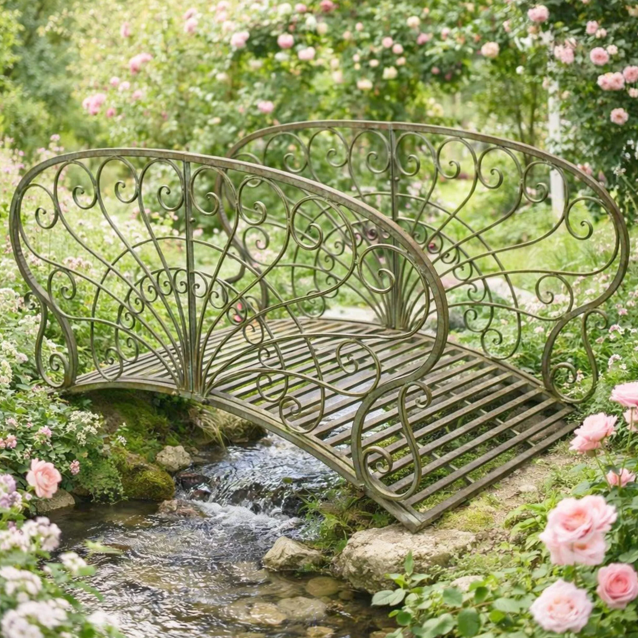 Puente de metal jc150106 Jardín Puente 150 cm Metal Puente Estanque Puente puente