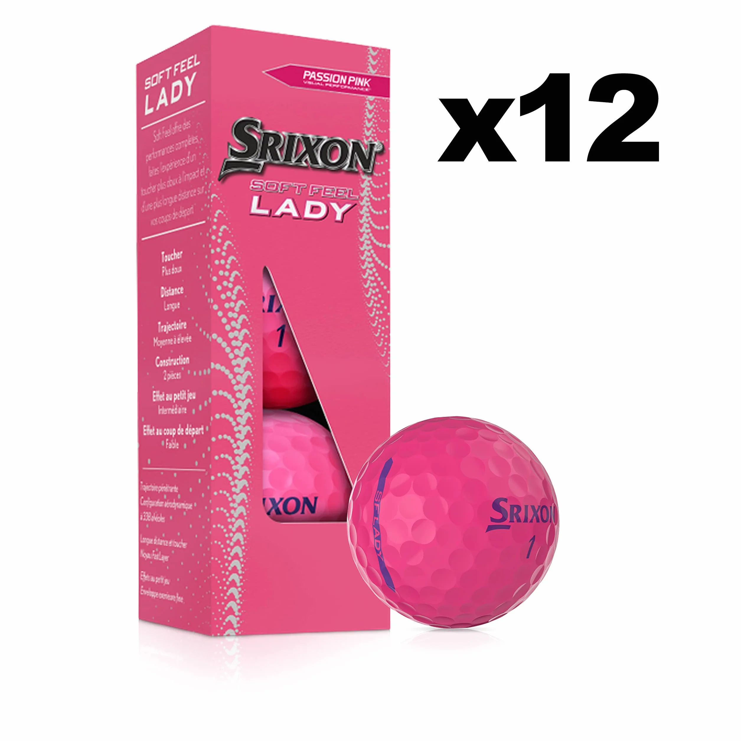 Srixon Soft Feel Lady Pelota de Golf para Damas Baja compresión
