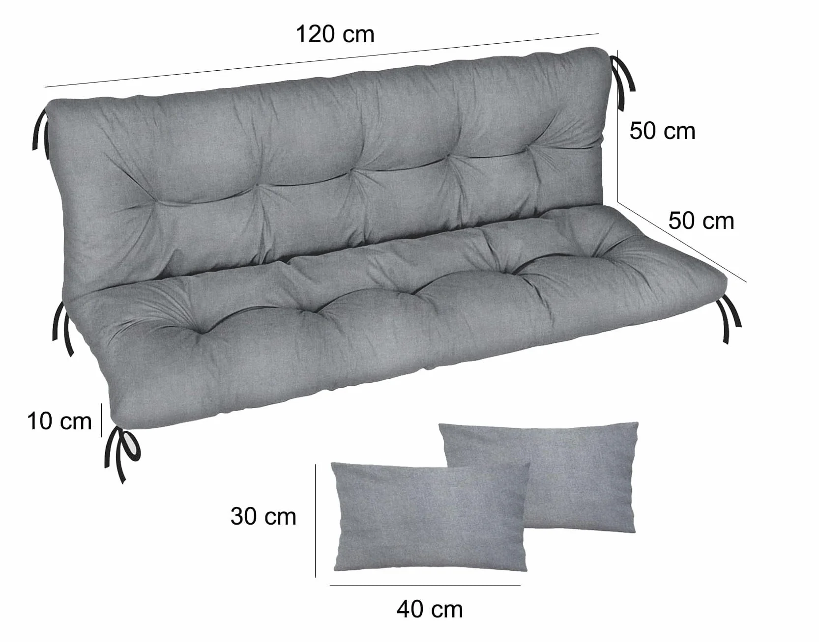 Cojín impermeable para asiento de hamaca de jardín, 120 x 50 x 50 pulgadas, para muebles de palé, patio, tumbona y banco con respaldo, muebles de jardín, lino [133]