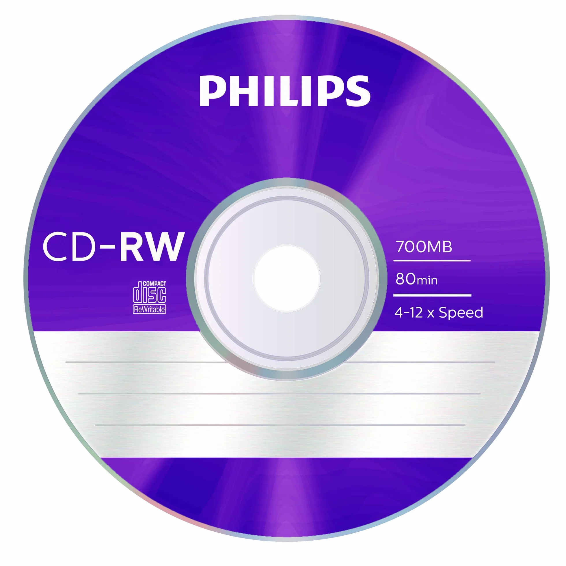 Philips Cd-Rw 80Min 700Mb 4-12X Slimcase 5 Disc