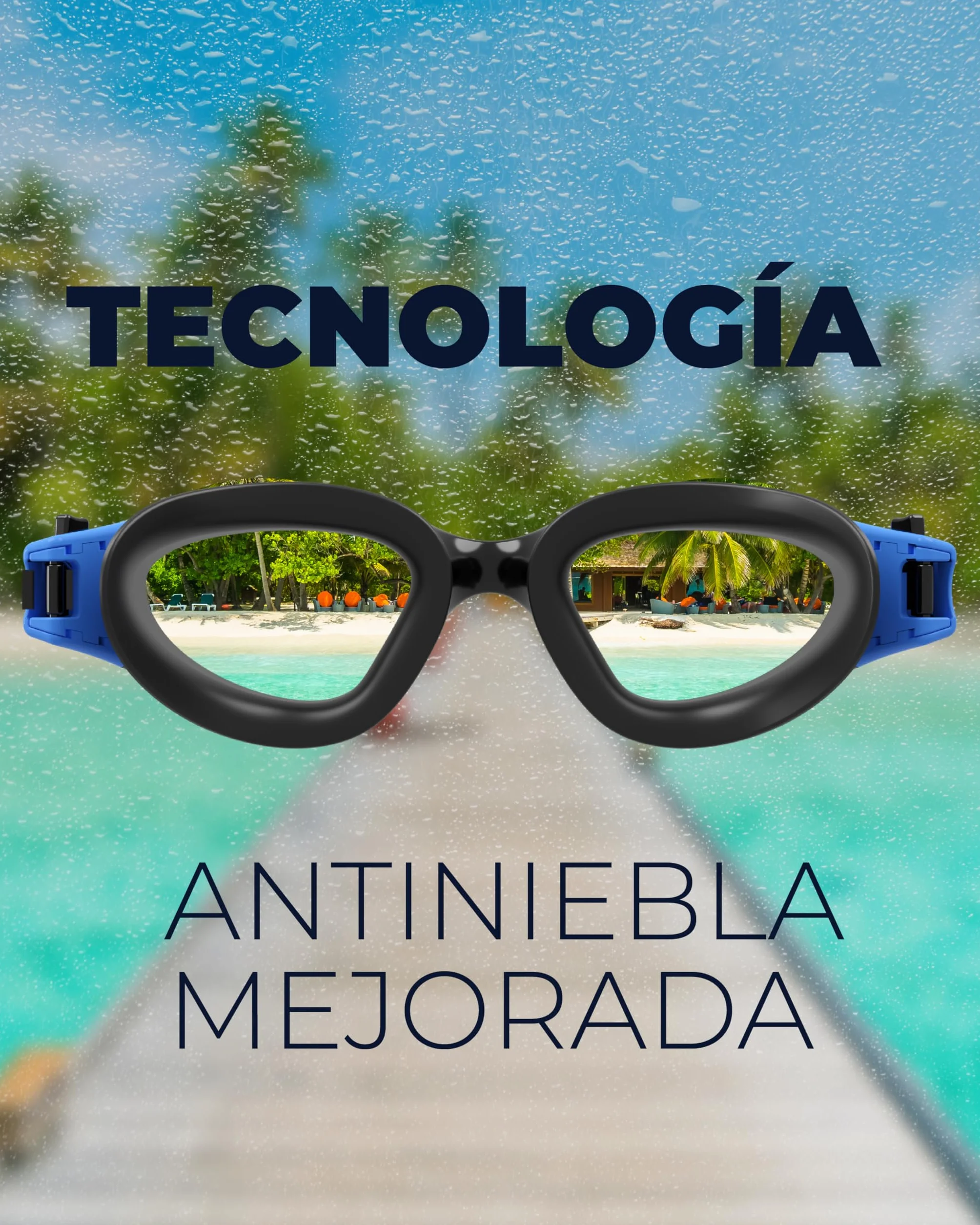 AqtivAqua Gafas de Natación DX Anti Vaho Sin Fugas Visión Amplia