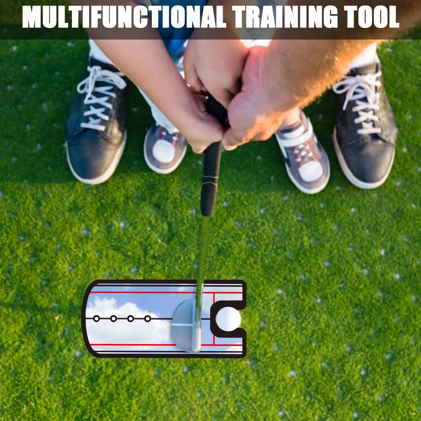 MEMOFYND Espejo de Ajuste de Golf con 4 Clavos y Bolsa de Almacenamiento, Dispositivo de Entrenamiento Portátil