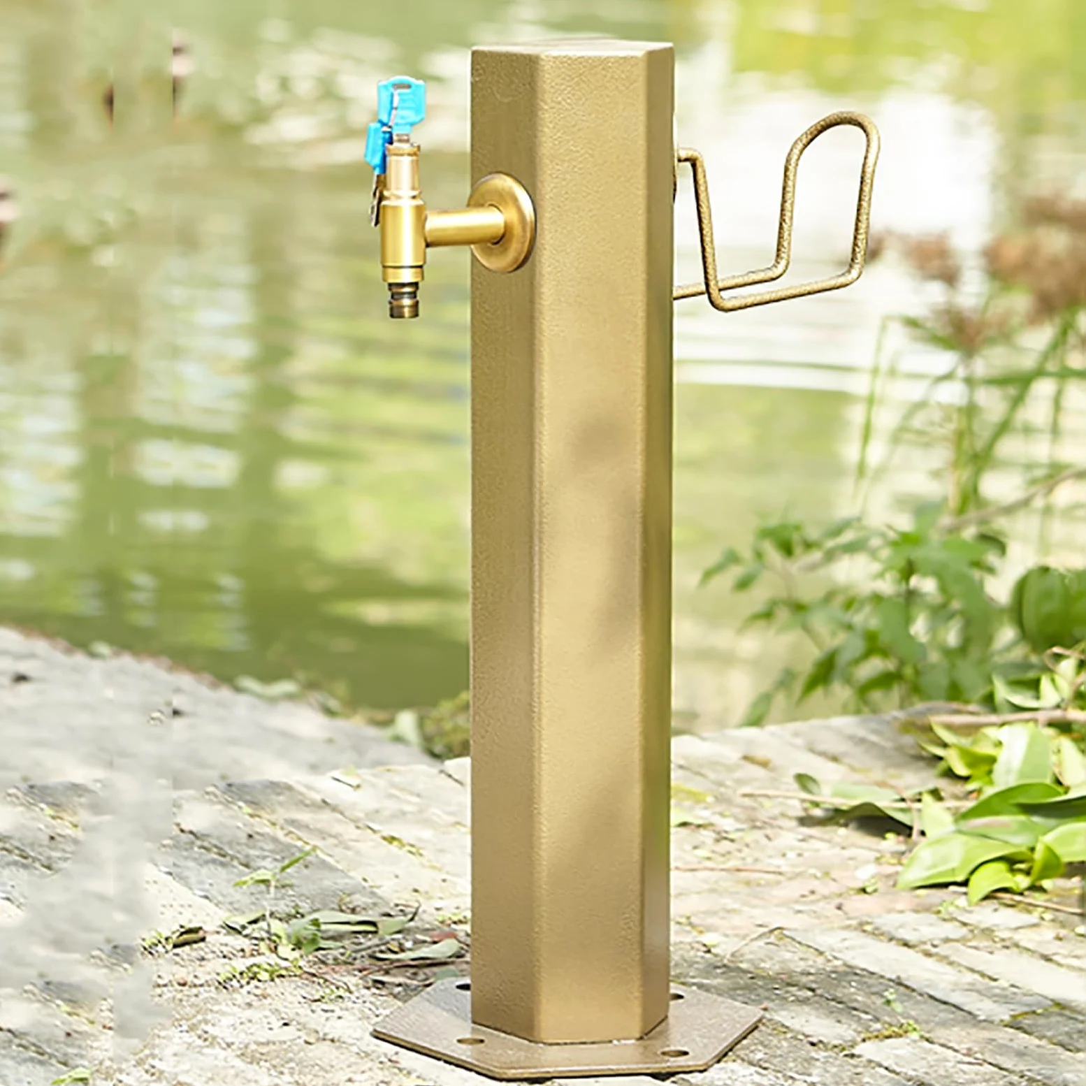 Grifo de jardín Columna de agua Columna de agua de jardín Grifo exterior de acero inoxidable 1/2 pulgada Grifo de agua resistente a las heladas de 3/4 pulgadas (color con grifo bloqueable, tamaño: 50