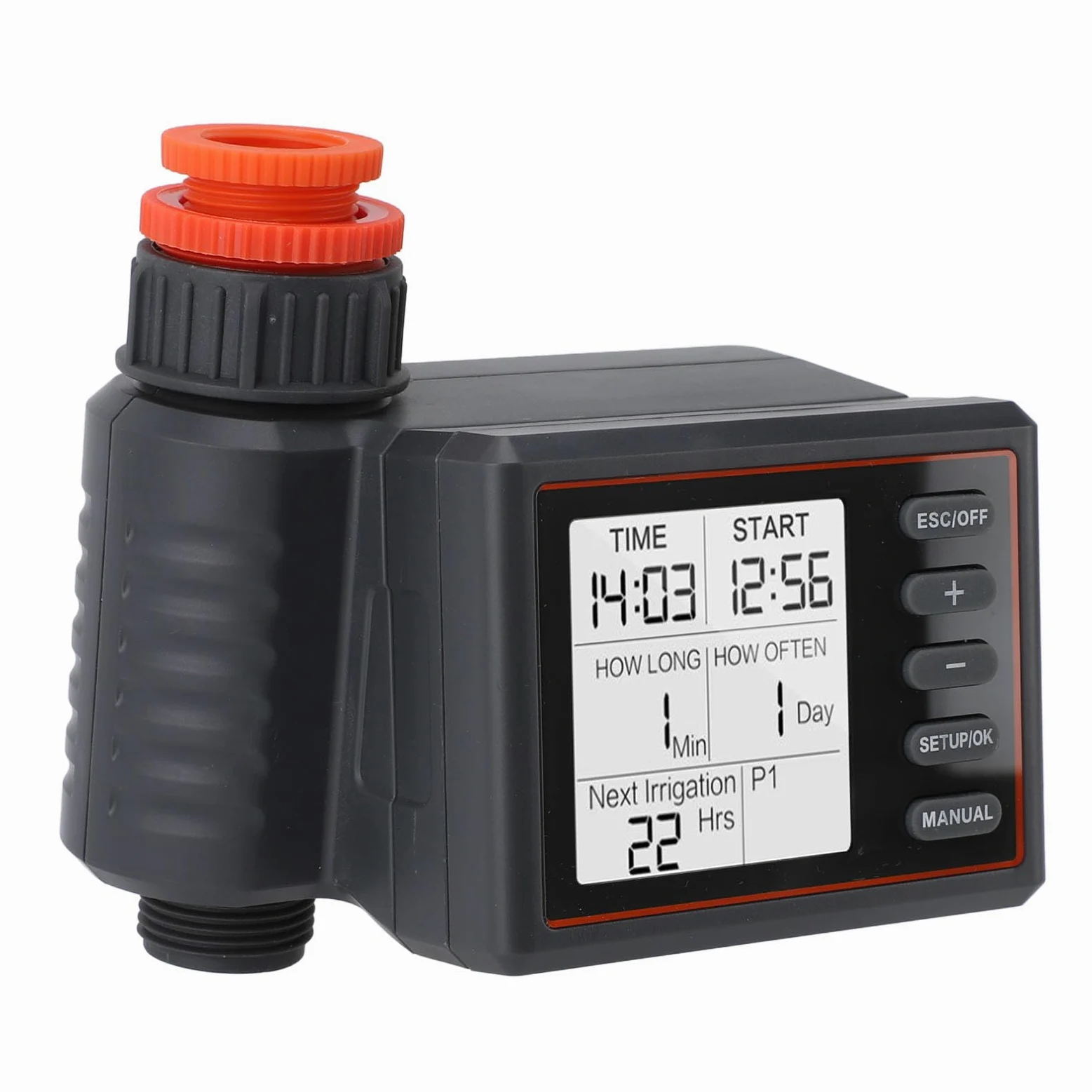 Aramox Temporizador de Aspersor, Temporizador de Agua Inteligente ABS para Manguera de Jardín, Controlador de Riego Automático Programable, Tiempo y Volumen de Riego Ajustables para Plantas de
