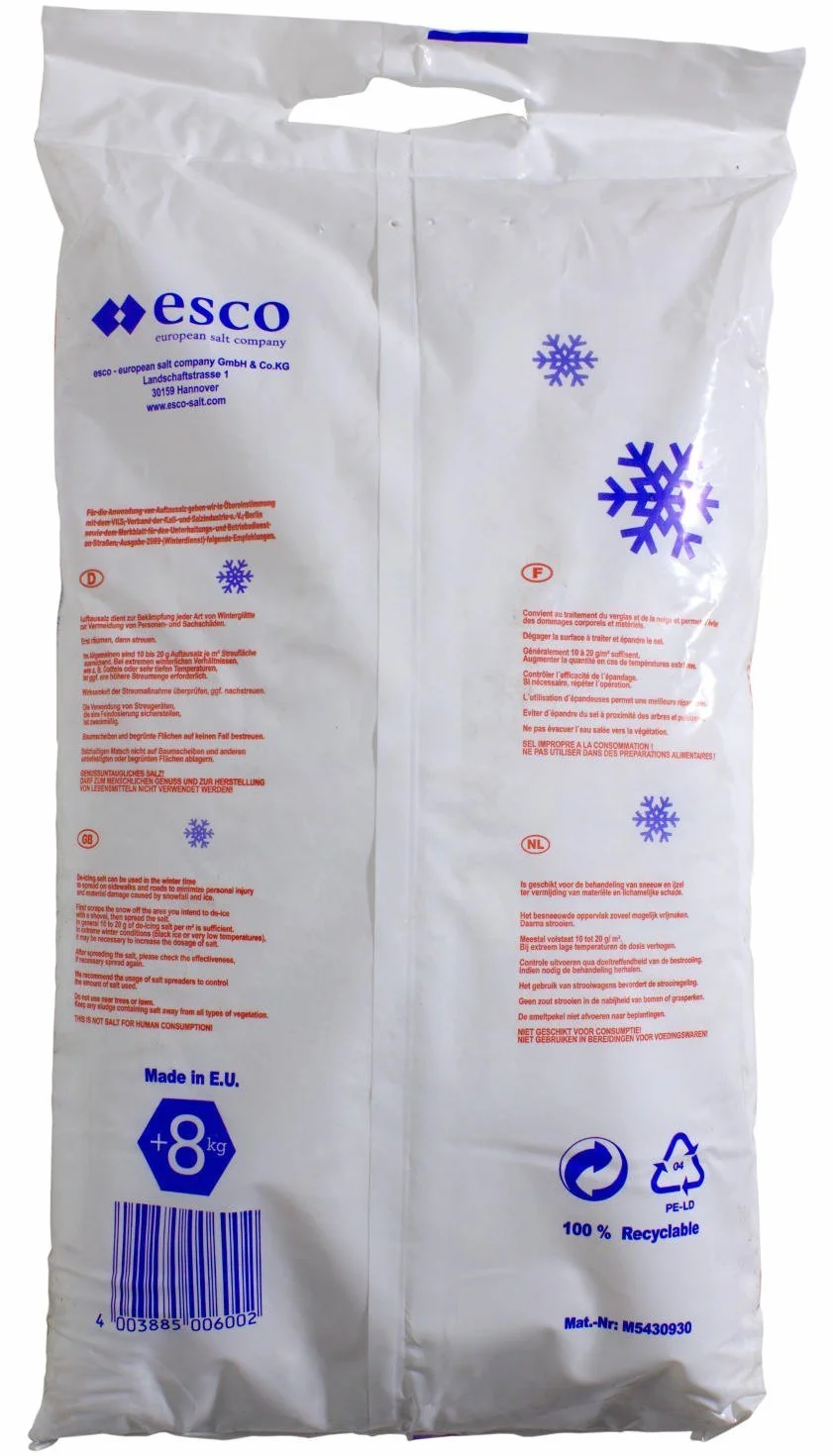 Saco de PVC de sal de deshielo de efecto duradero de Esco