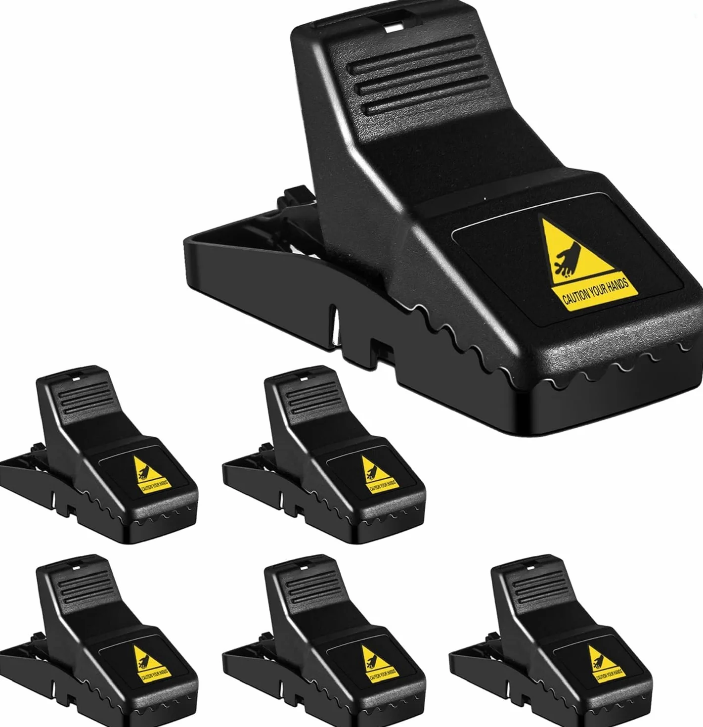 Trampas para Ratas Grandes Reutilizables De Alta Resistencia. Cepos Ratas Grandes Potente Y Eficaz Lavable para Interiores Y Exteriores. (6 Trampas Ratones Pequeñas)