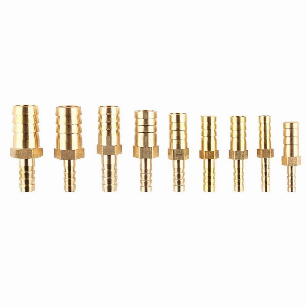 Conector de toque de manguera, Conexión de agua, púa de manguera recta reductora de 2 vías de latón, adaptador de conector de acoplador de cobre reductor de instalación de tubería de púas, f