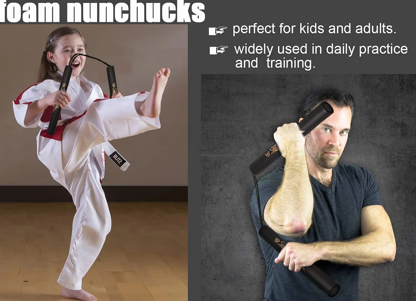 Nunchucks Foam Safe Rubber Nunchakus